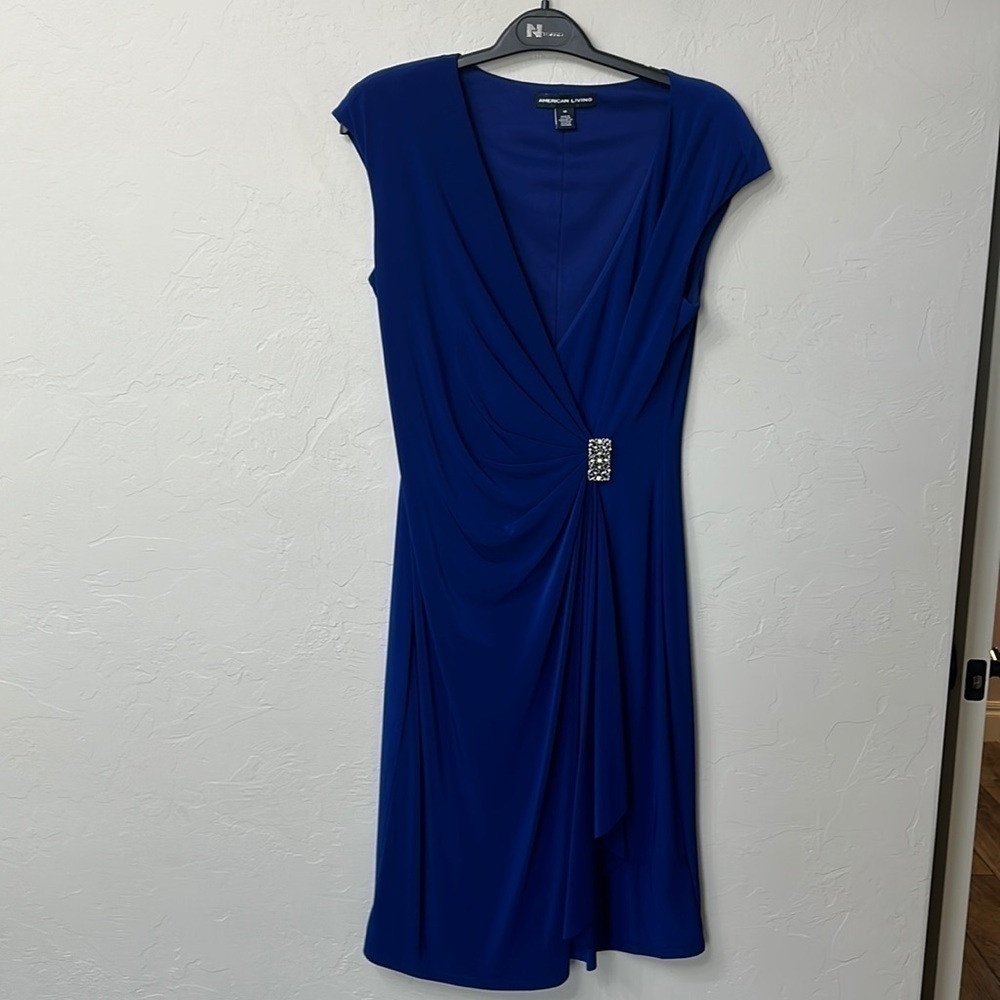 American Living blue wrap style dress size 10